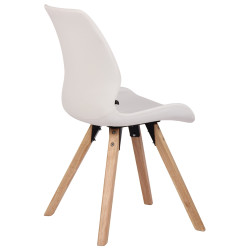 Lot de 4 chaises Luna, simili cuir blanc