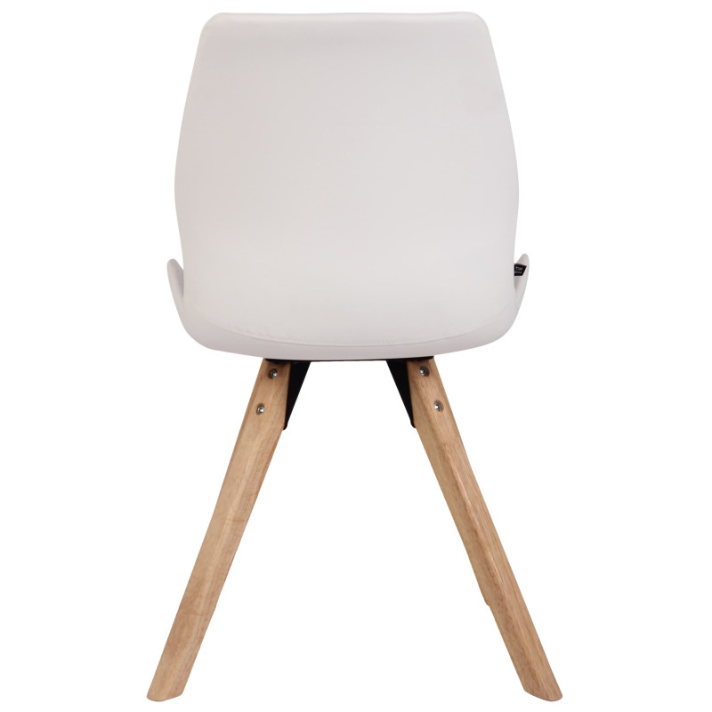 Lot de 4 chaises Luna, simili cuir blanc