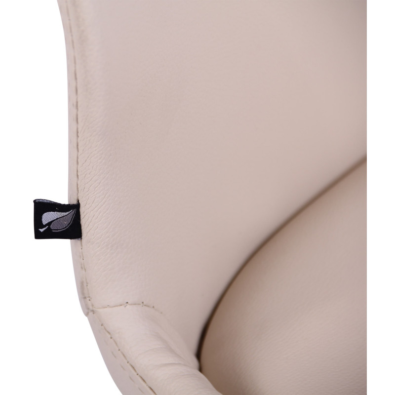 Lot de 4 chaises Luna, simili cuir crème