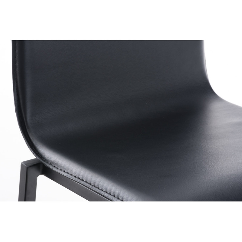 Tabouret de bar Avola cuir plat B78 noir
