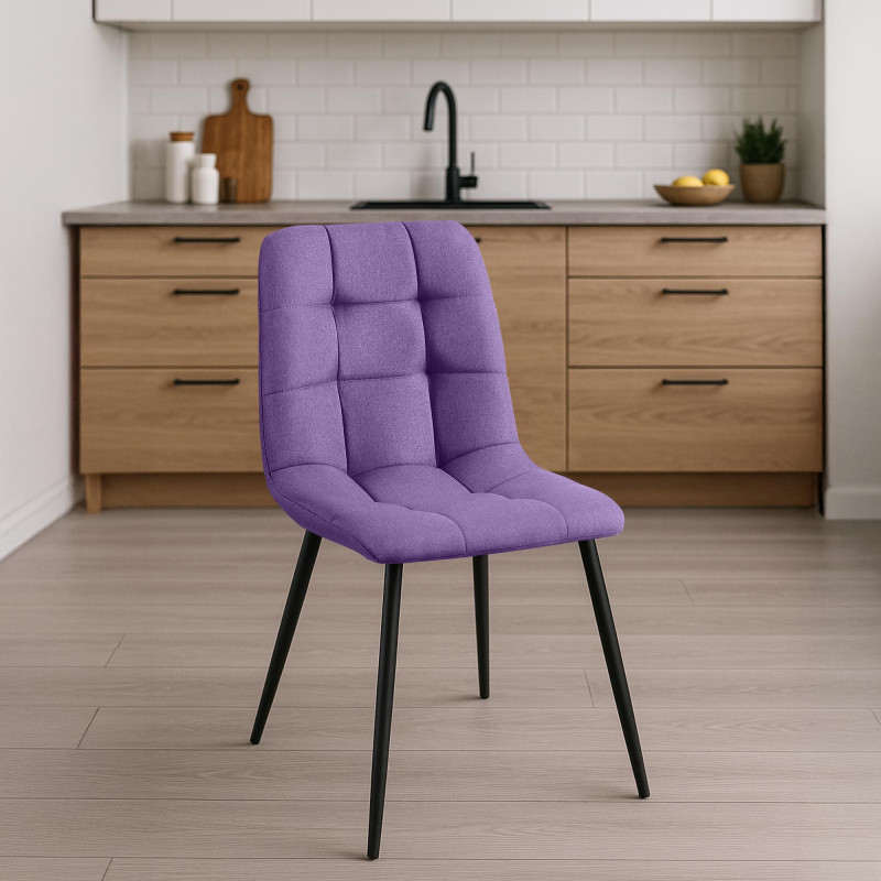 Chaise de salle à manger en tissu Antibes violet