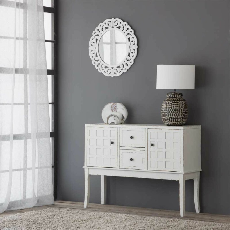 Miroir mural Alexandra House Living Blanc Crème 2 x 60 x 60 cm Cercle