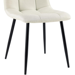 Chaise de salle à manger en tissu Antibes crème