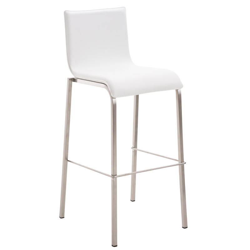 Tabouret de bar Avola cuir plat E78 blanc