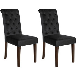 Lot de 2 chaises de salle à manger Lisburn en velours noir