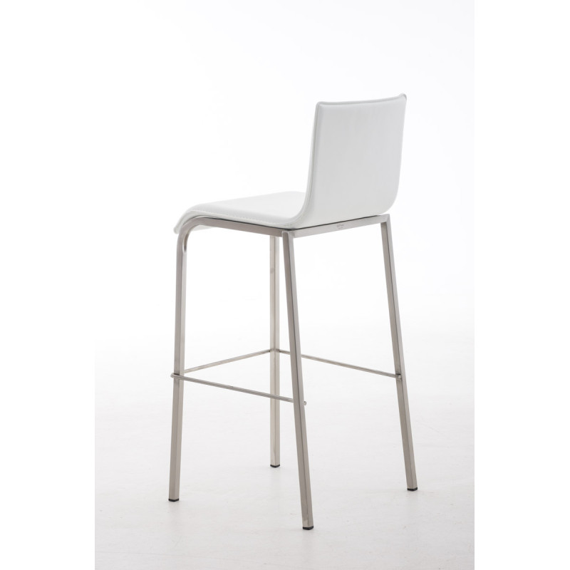 Tabouret de bar Avola cuir plat E78 blanc