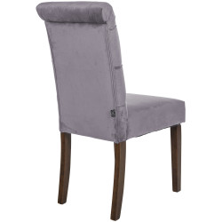 Lot de 2 chaises de salle à manger Lisburn en velours gris foncé