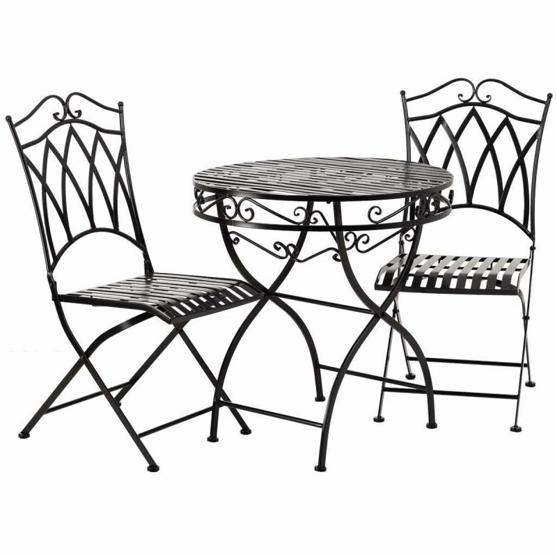 Ensemble Table + 2 Chaises Alexandra House Living Noir 60 x 75 x 60 cm