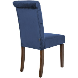 Ensemble de 2 chaises de salle à manger Lisburn en velours bleu