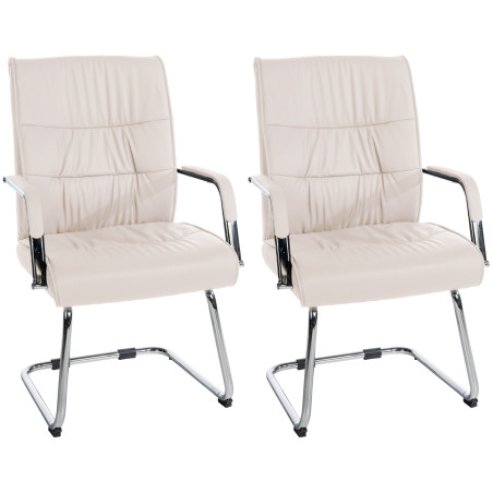 Lot de 2 chaises visiteurs Sievert crème