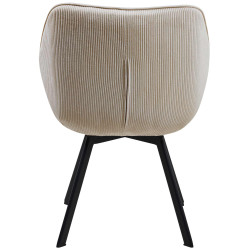 Chaise de salle à manger Jordi Cord, crème