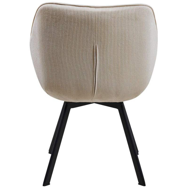 Chaise de salle à manger Jordi Cord, crème