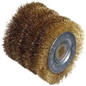 Brosse métallique large - fil laitonné de 0,3mm - Ш60mm - L60mm