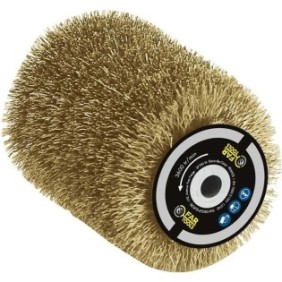 Brosse fil laitonné 0,3mm Ш80mm - L 100mm pour décaper/dégriser