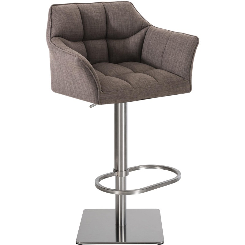 Tabouret de bar en tissu Damaso E gris