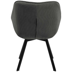 Chaise de salle à manger Jordi Cord gris foncé