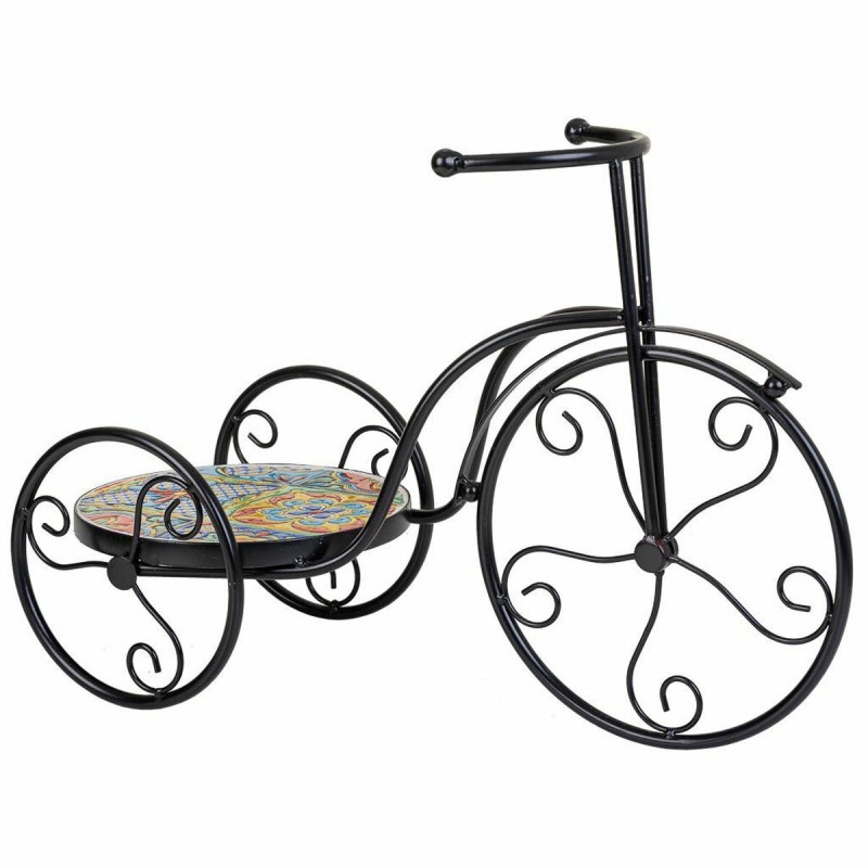 Sous-pot Alexandra House Living Noir Fer Carrelage Bicyclette 23 x 36 x 53 cm