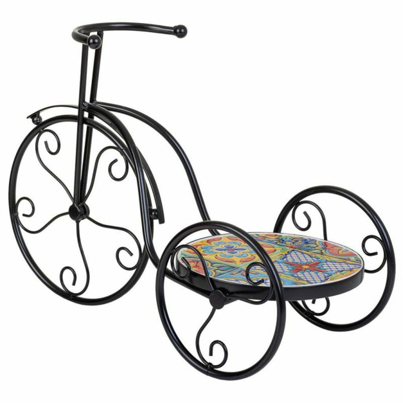 Sous-pot Alexandra House Living Noir Fer Carrelage Bicyclette 23 x 36 x 53 cm