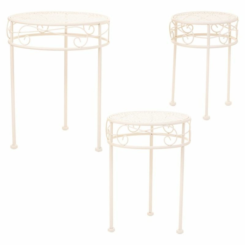 Sous-pot Alexandra House Living Blanc Métal Fer 30 x 120 x 30 cm