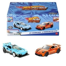 HOT WHEELS pack de 2 pull backs speeders, mini véhicules HPR91 - modele aléatoire