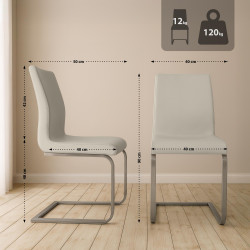 Lot de 2 chaises de salle à manger Belfort crème