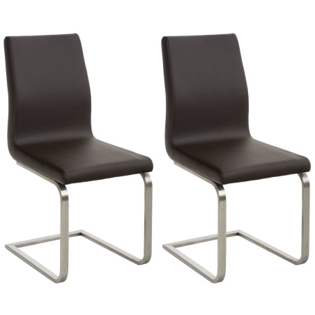 Lot de 2 chaises de salle à manger Belfort marron