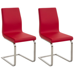 Lot de 2 chaises de salle à manger Belfort rouge