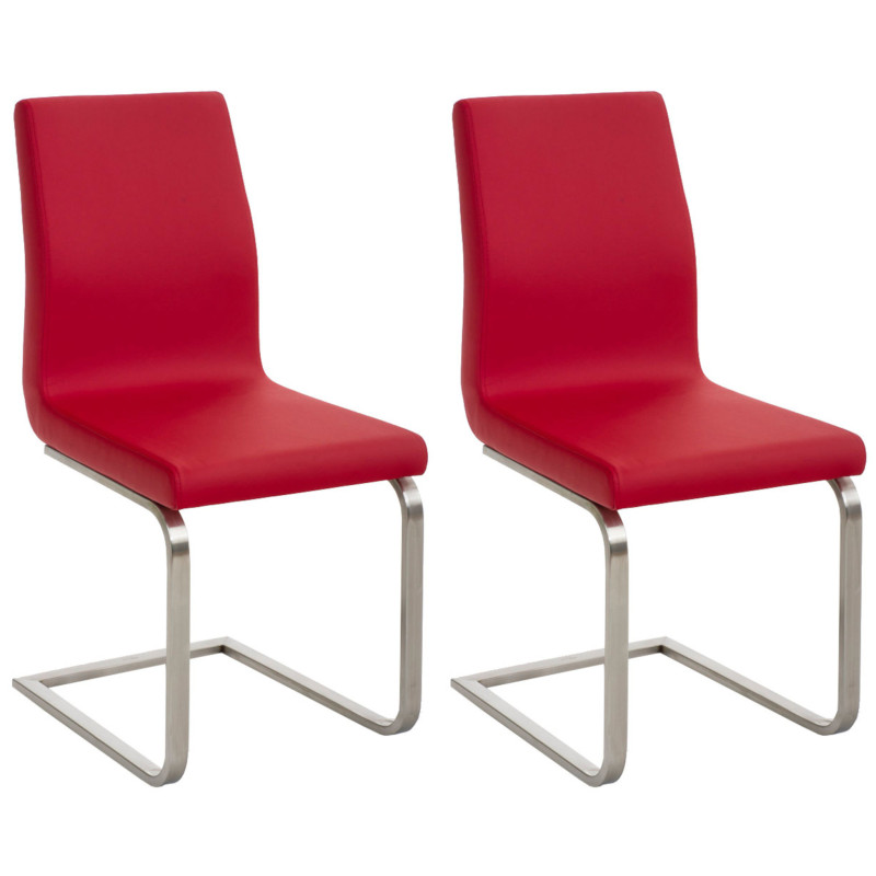 Lot de 2 chaises de salle à manger Belfort rouge