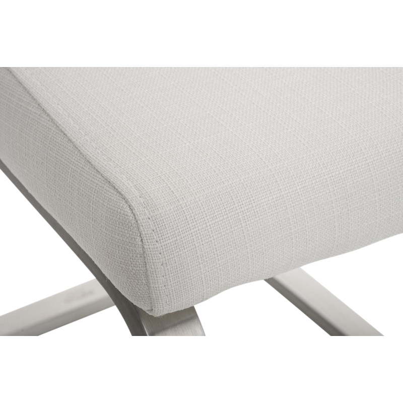 Lot de 2 chaises de salle à manger en tissu Belfort blanc