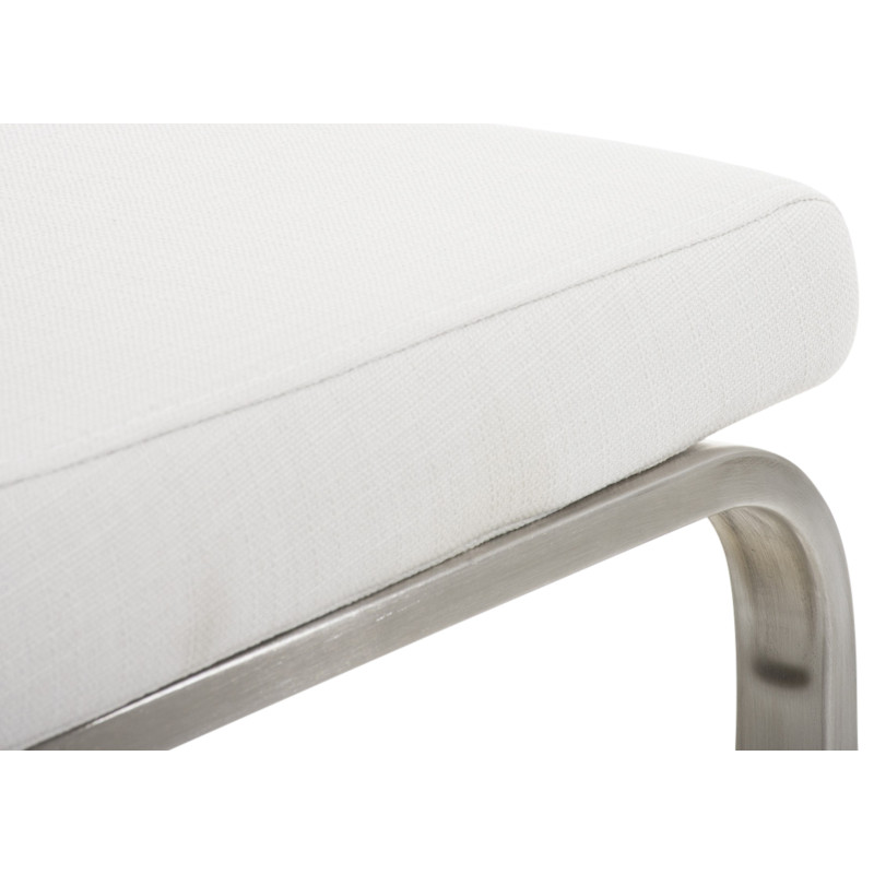 Lot de 2 chaises de salle à manger en tissu Belfort blanc