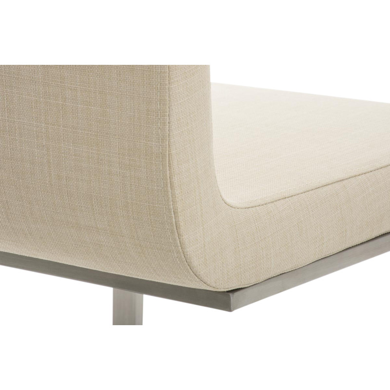 Lot de 2 chaises de salle à manger en tissu Belfort crème