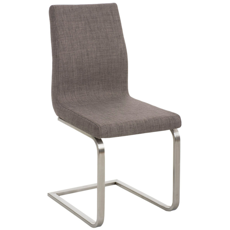 Lot de 2 chaises de salle à manger en tissu Belfort gris