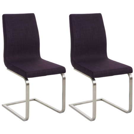Ensemble de 2 chaises de salle à manger Belfort, tissu violet