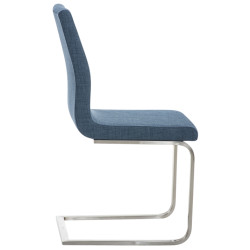 Lot de 2 chaises de salle à manger en tissu Belfort bleu