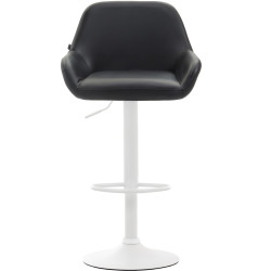 Tabouret de bar Braga en cuir artificiel noir