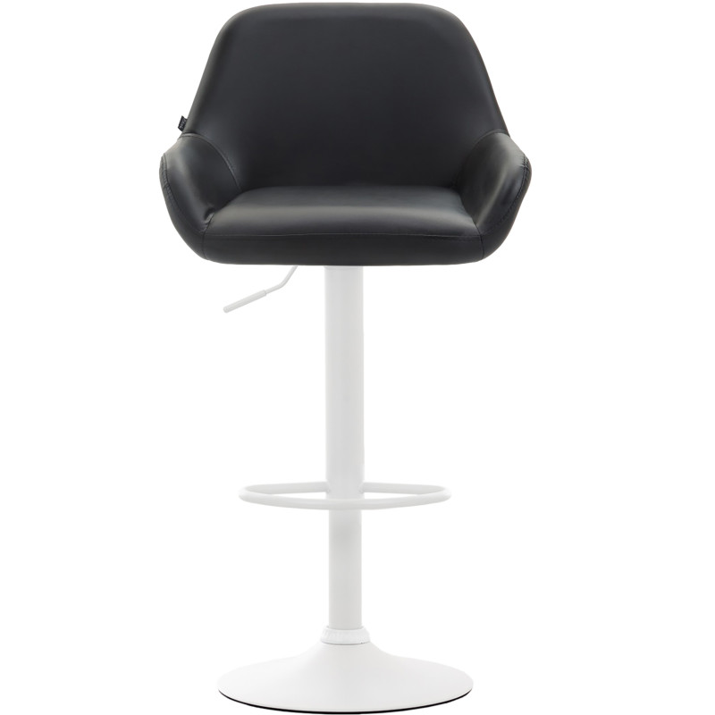 Tabouret de bar Braga en cuir artificiel noir