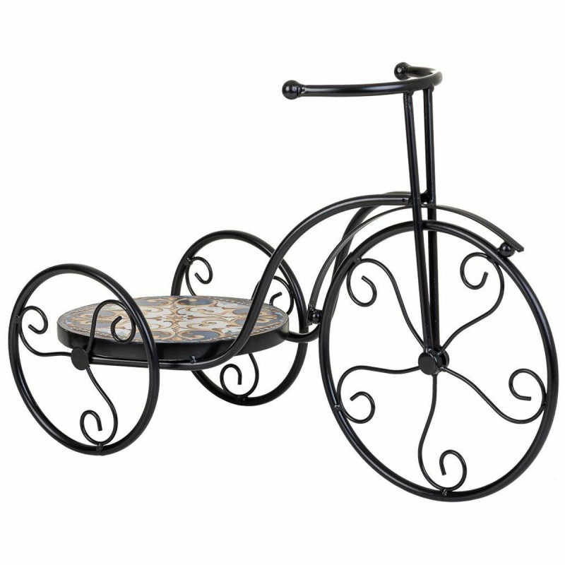 Sous-pot Alexandra House Living Noir Fer Carrelage Bicyclette 23 x 36 x 53 cm