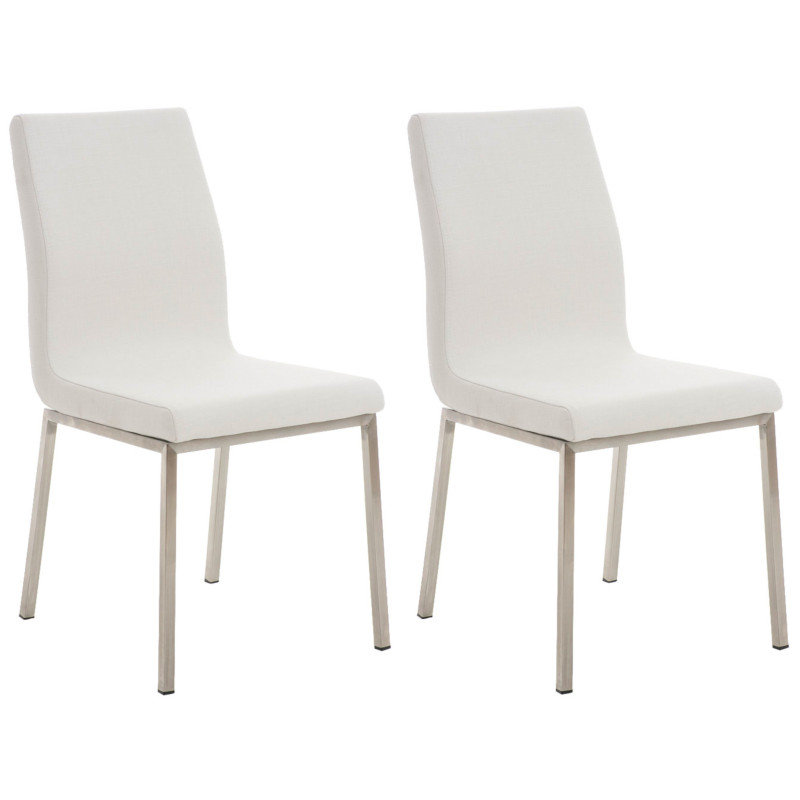 Ensemble de 2 chaises de salle à manger Colmar, tissu blanc
