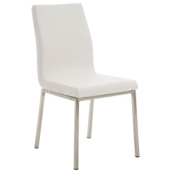 Lot de 2 chaises de salle à manger Colmar en tissu blanc