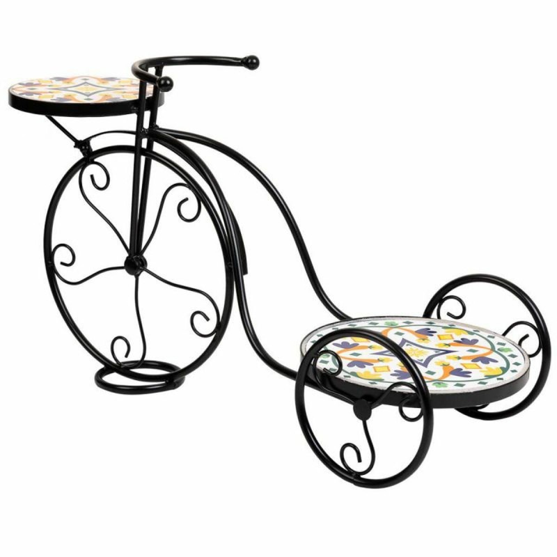 Sous-pot Alexandra House Living Noir Fer Carrelage Bicyclette 26 x 43 x 67 cm