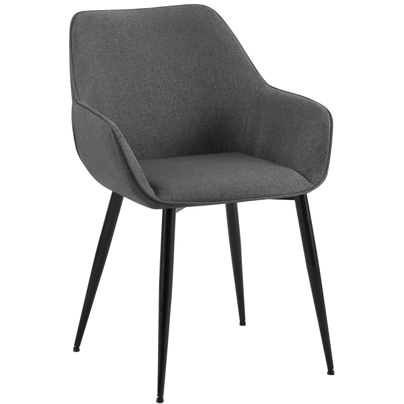 Chaise de salle à manger Vessa en tissu gris foncé
