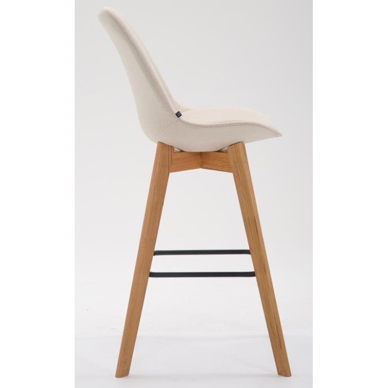 Lot de 2 tabourets de bar Metz tissu natura crème