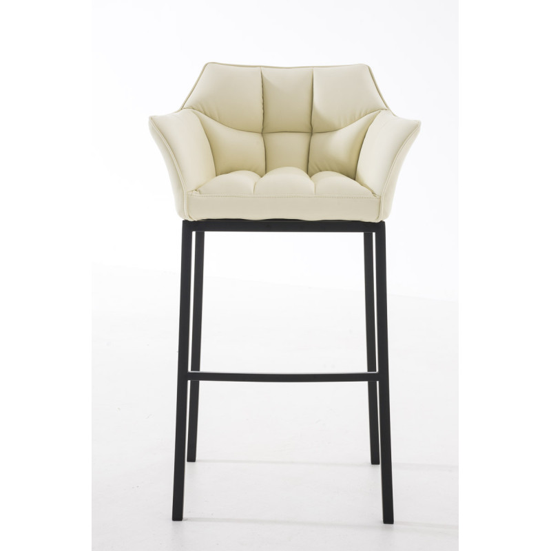 Tabouret de bar Damaso B avec structure à 4 pieds crème