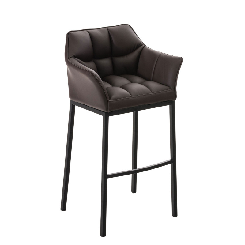 Tabouret de bar Damaso B avec structure à 4 pieds brun
