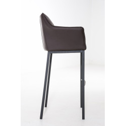 Tabouret de bar Damaso B avec structure à 4 pieds brun