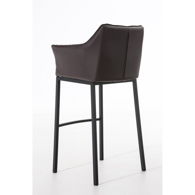 Tabouret de bar Damaso B avec structure à 4 pieds brun