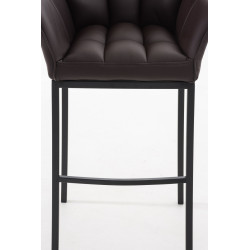 Tabouret de bar Damaso B avec structure à 4 pieds brun