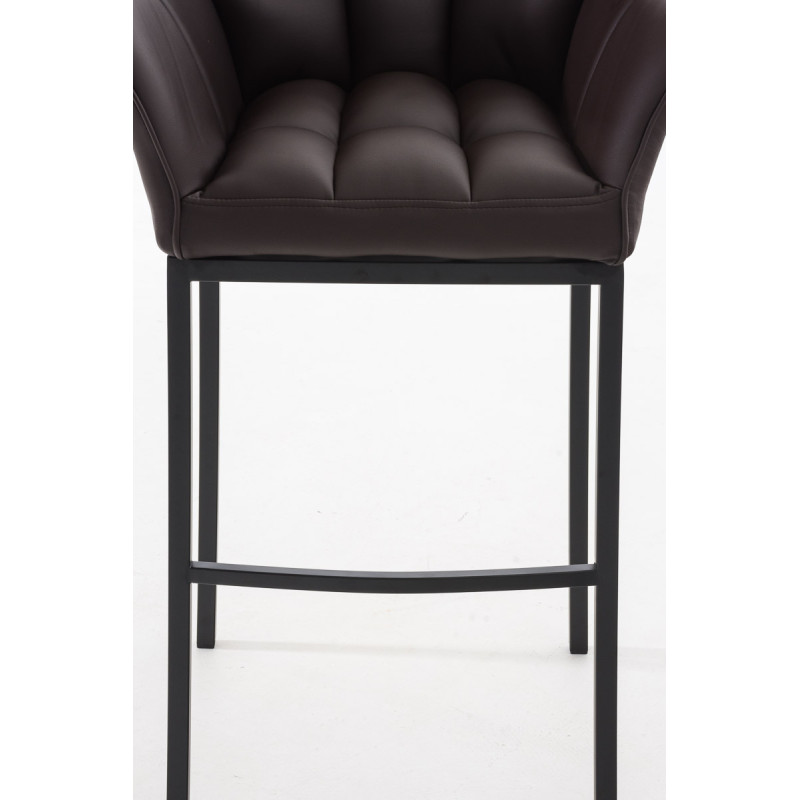 Tabouret de bar Damaso B avec structure à 4 pieds brun