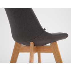 Lot de 2 tabourets de bar Metz tissu natura gris foncé