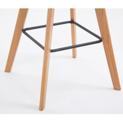 Lot de 2 tabourets de bar Metz tissu natura gris foncé